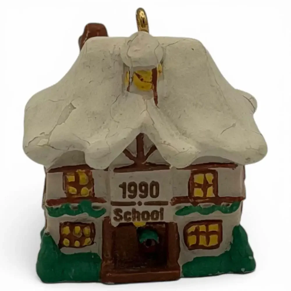Hallmark Keepsake Miniature Ornament 1990 Old English Village School